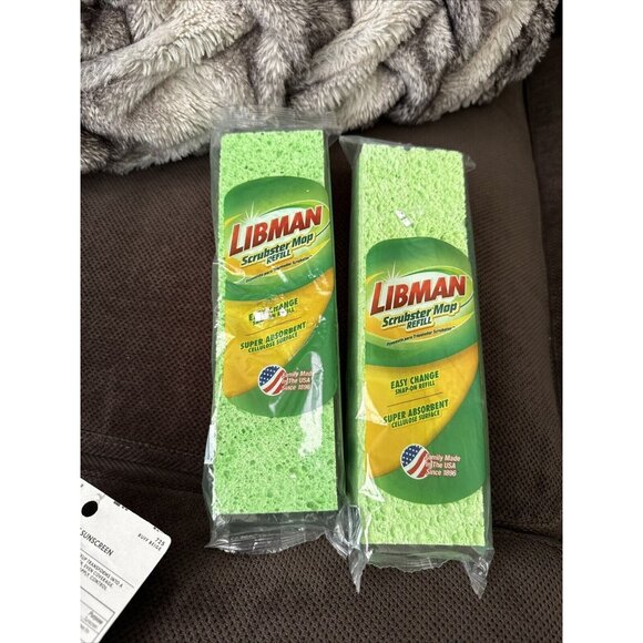 Libman SCRUBSTER Scrubber Mop Head Refill Sponge Lot of 2 SEALED Made in USA - Picture 1 of 1